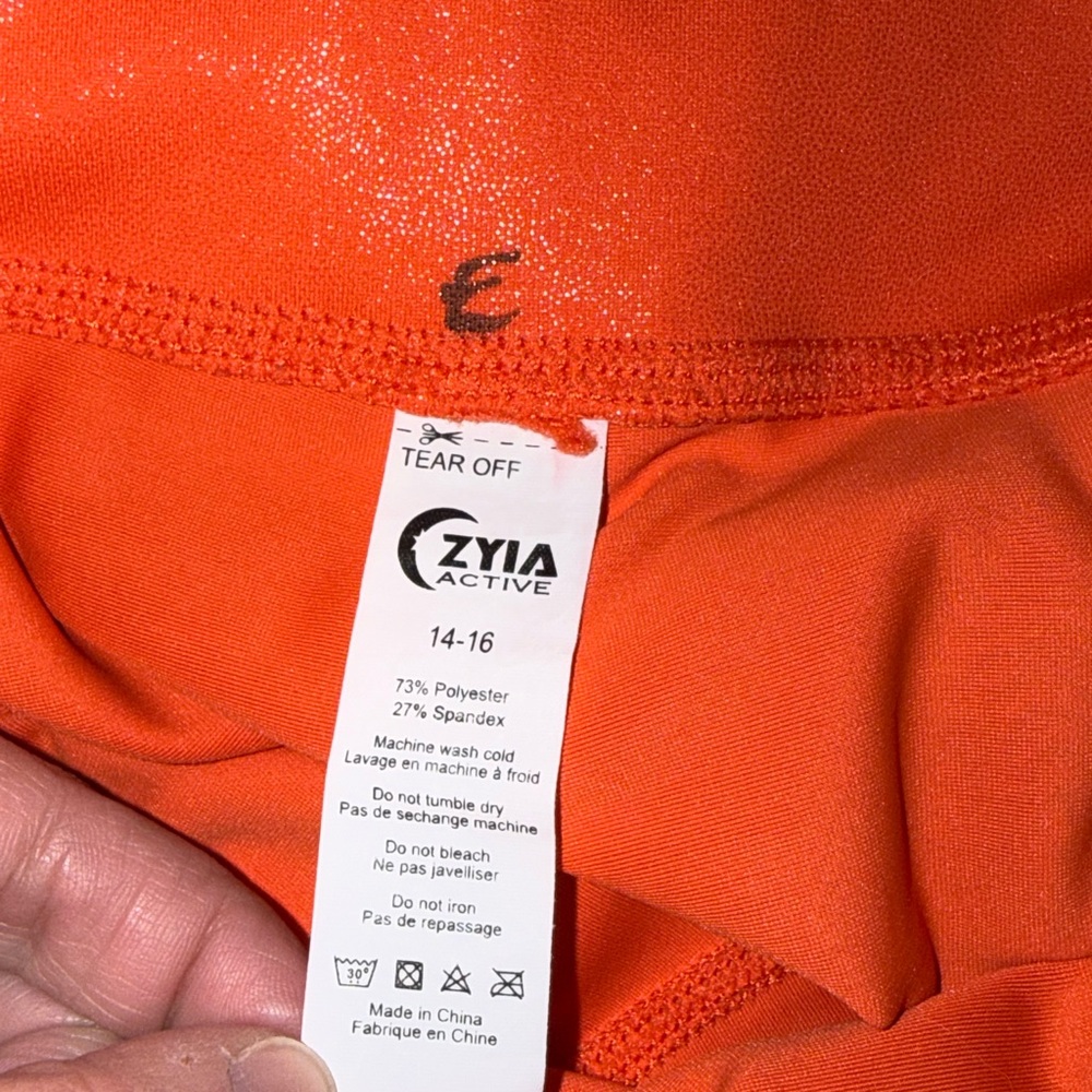 ZYIA Active Bold Orange Leggings - Picture 4 of 6